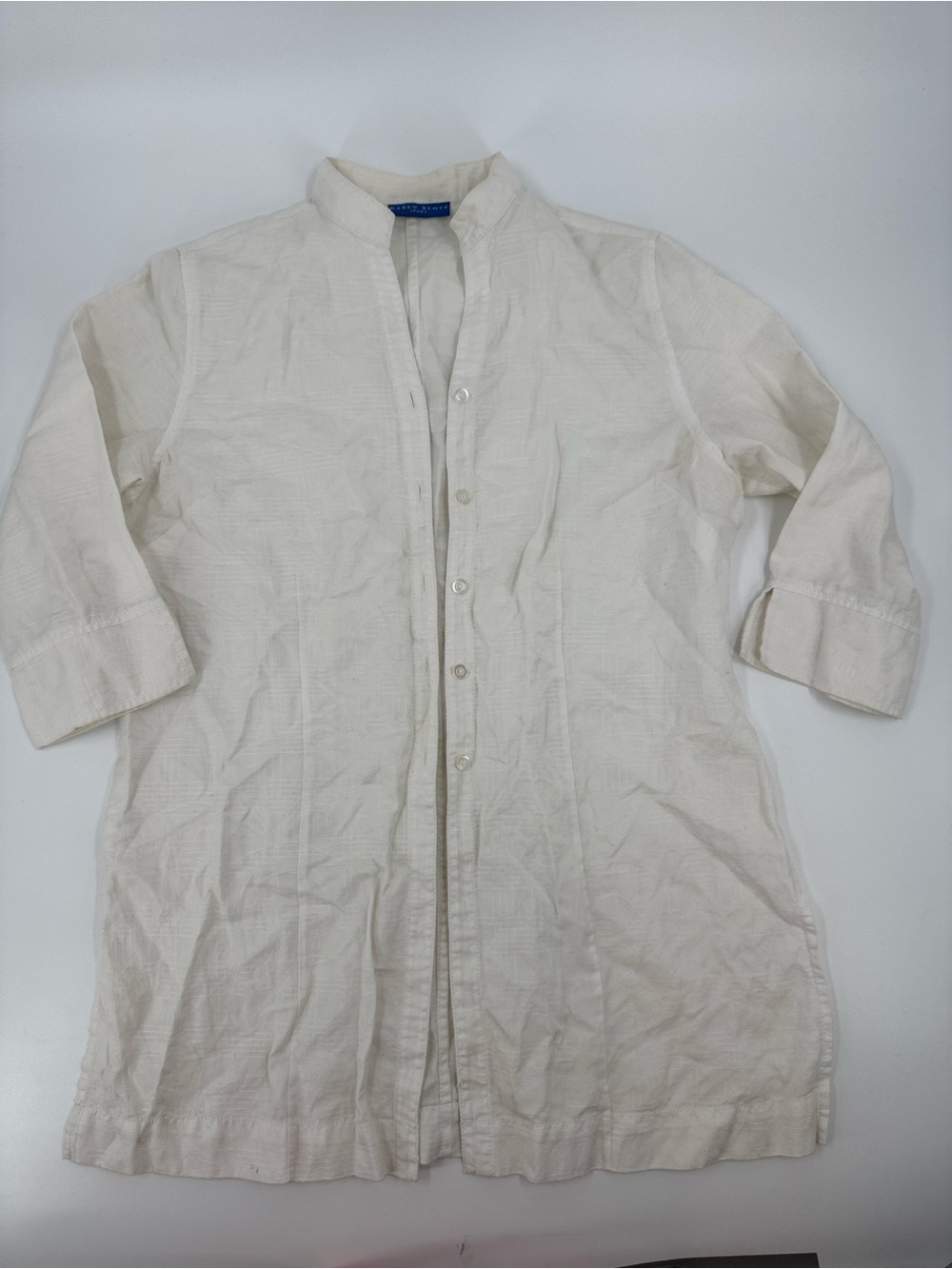 Karen Scott Cream Button-Front Tunic Jacket Size S